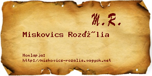 Miskovics Rozália névjegykártya